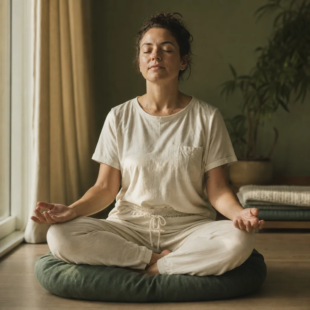Ramus žmogus meditacijos pozoje - Budos meditacijų seminaro fonas